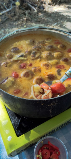 Немного еды с выезда, готовка том-ям