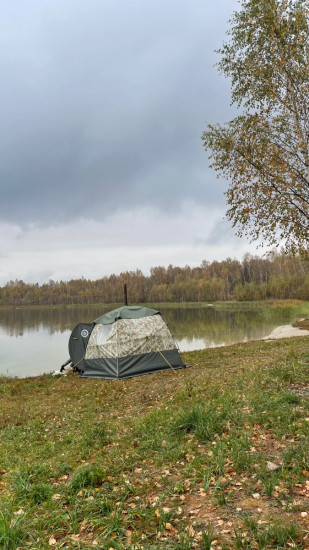 Выезд на озеро, на котором кроме нас четверых некого не было